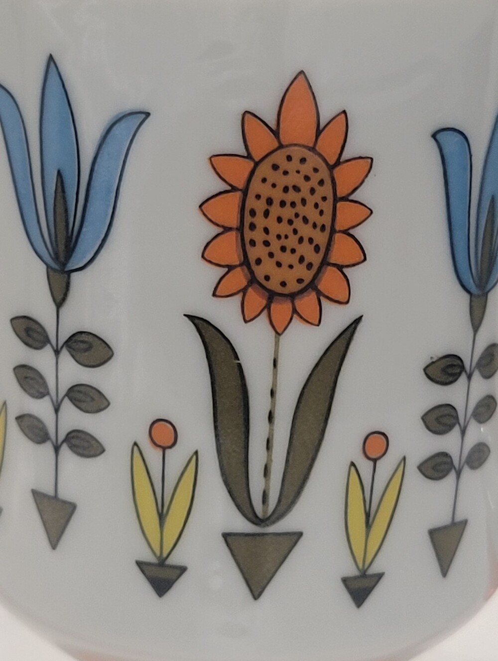 MCM Vibrant Retro Pedestal Footed  Coffee Mugs Set Of 4 Read - Picture 4 of 16
